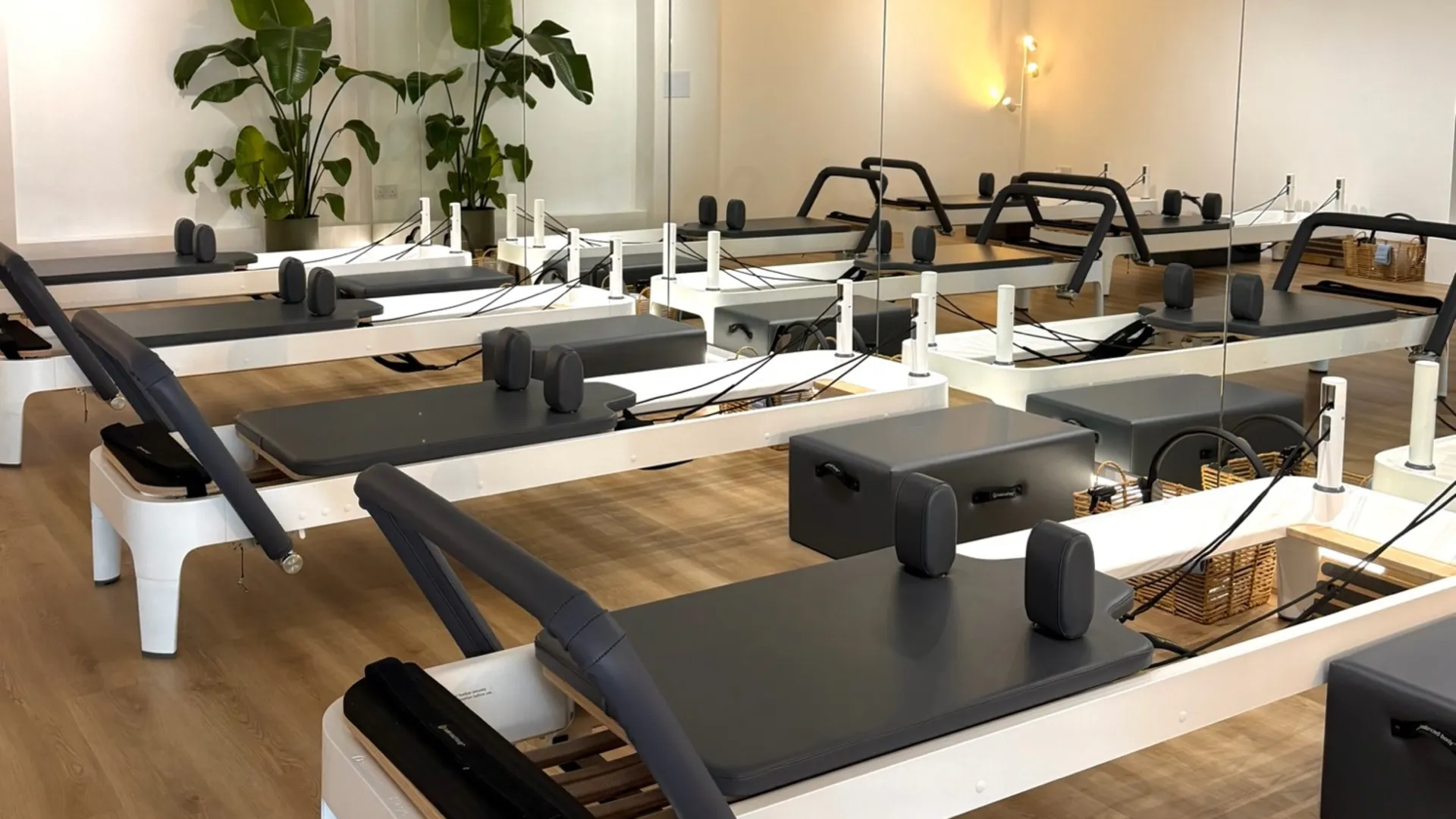Reformer beds inside the Rise York studio